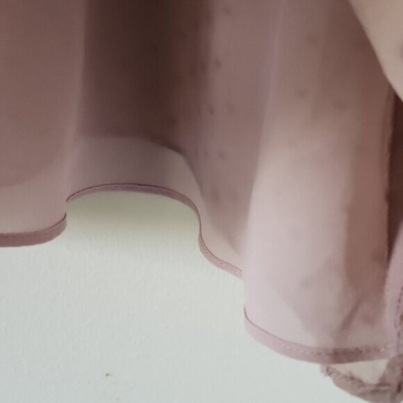 ARITZIA | Babaton Augusta Silk Blouse Swiss Dot Split Crewneck Pink Sz XS - Picture 5 of 6